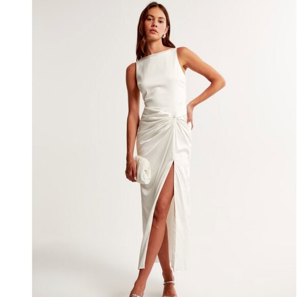 Abercrombie & Fitch Dresses & Skirts - S Petite Abercrombie & Fitch White Draped Skirt Maxi Dress